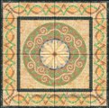 floral pattern ceramic floor tile