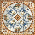 ceramic floor tile with flora pattern