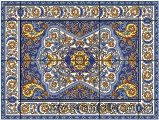 blue floral decorative ceramic tile
