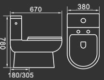 one piece toilet