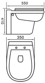 one piece wall mount toilet