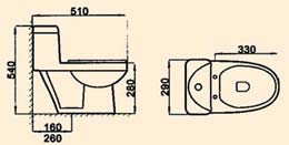  WC à 2 pièces, cuvette WC