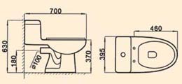 la cuvette WC à 1 pièce à siphon