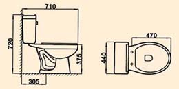 la cuvette WC de flux