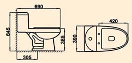 peeing toilet, child toilet, pissing toilet, plumbing supplies, wall hung water closet, Siphonic One-Piece Toilet