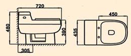 peeing toilet, child toilet, pissing toilet, plumbing supplies, wall hung water closet, Siphonic One-Piece Toilet