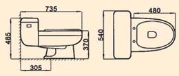 la cuvette bol, la cuvette WC handicap, les accessoires de la cuvette WC, la selle de la cuvette WC et le WC