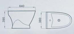 la cuvette de flux, la cuvette WC à laver, la cuvette WC de salle de bain, la cuvette WC à siphon double et le WC