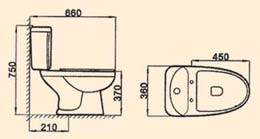 la cuvette de flux, la cuvette WC à laver, la cuvette WC de salle de bain, la cuvette WC à siphon double et le WC