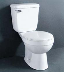 modern water closet, siphonic urinal, square wash basin, 2 piece toilet, Siphonic Close-Coupled Toilet