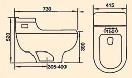 la cuvette WC à 1 pièce, la cuvette WC à 1 pièce à siphon, la cuvette WC de salle de bain et le WC commercial