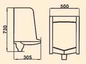 l’urinoir suspendu au mur, l’urinoir suspendu au pied, l’urinoir sol, les urinoirs sans eau, l’urinoir en céramique, les urinoirs WC et les semblables