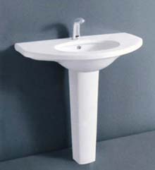 pedestal wash hand basin, white wash basin, pottery wash basin, freestanding wash basin, cheap wash basin