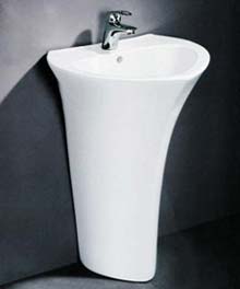 pedestal wash hand basin, white wash basin, pottery wash basin, freestanding wash basin, cheap wash basin